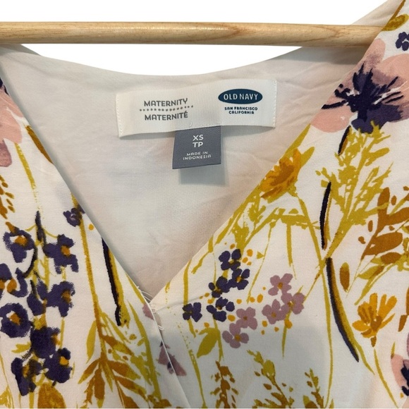 Women's XS MATERNITY Cottagecore Maxi Floral Soft V-Neck Sleeveless Dress - Picture 3 of 5